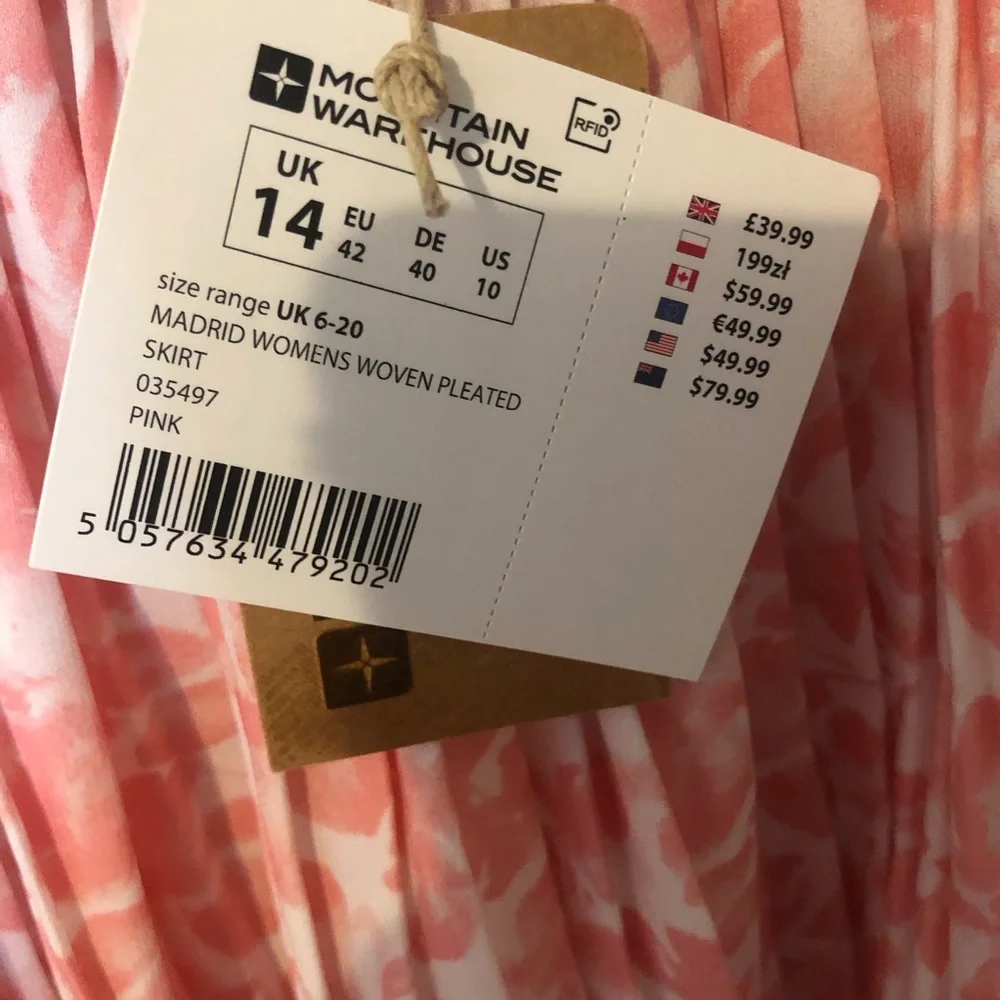 mountain warehouse Floral Pleated Midi Skirt Size 10